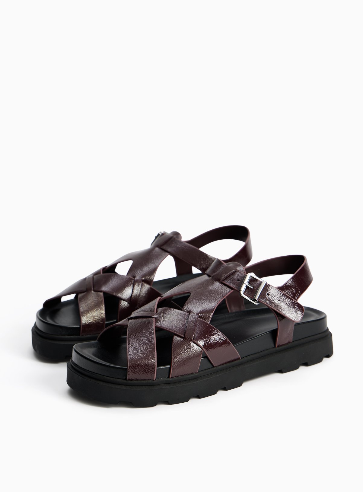 Burgundy Chunky Cleated Sandals 4 - Image 2 thumbnail